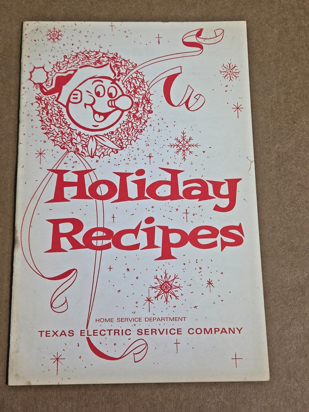 Vintage 1966 Texas Electric Service Co Holiday Recipes Booklet MCM Retro Graphic